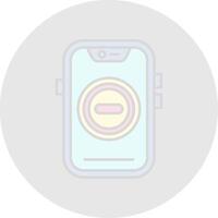 Stop Line Filled Light Circle Icon vector