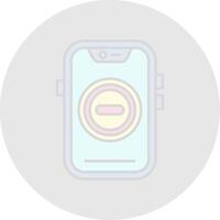 Stop Line Filled Light Circle Icon vector