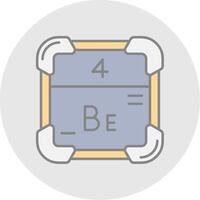 Beryllium Line Filled Light Circle Icon vector