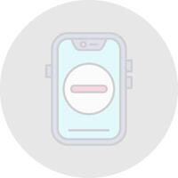 Remove Line Filled Light Circle Icon vector