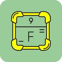 Fluorine Filled Yellow Icon vector