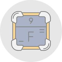 Fluorine Line Filled Light Circle Icon vector