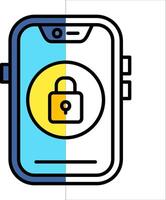 Lock Filled Half Cut Icon vector