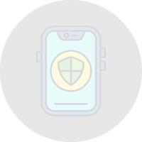 Shield Line Filled Light Circle Icon vector