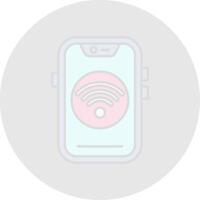 Wifi Line Filled Light Circle Icon vector