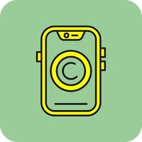 Copyright Filled Yellow Icon vector