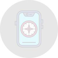 Compass Line Filled Light Circle Icon vector