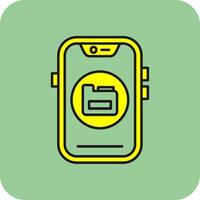 Data Filled Yellow Icon vector