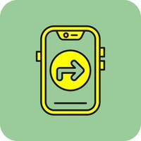 Direction Filled Yellow Icon vector