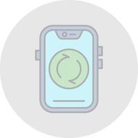 Recycle Line Filled Light Circle Icon vector