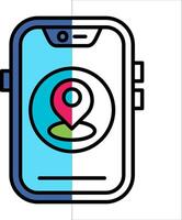 Location Filled Half Cut Icon vector