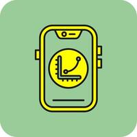 Graph Filled Yellow Icon vector