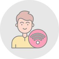 Wifi Line Filled Light Circle Icon vector