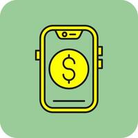 Dollar Filled Yellow Icon vector