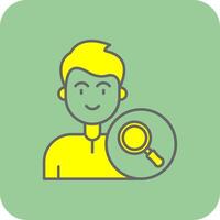 Search Filled Yellow Icon vector