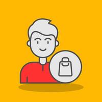 Shopping Filled Shadow Icon vector