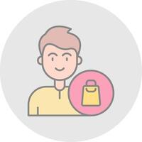Shopping Line Filled Light Circle Icon vector