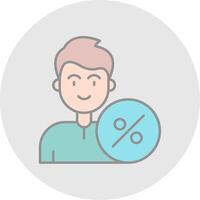 Percentage Line Filled Light Circle Icon vector