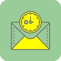 Clock Filled Yellow Icon vector