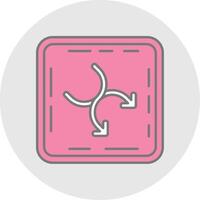 Shuffle Line Filled Light Circle Icon vector