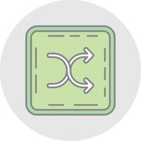 Shuffle Line Filled Light Circle Icon vector