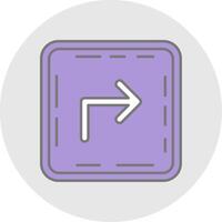 Turn Line Filled Light Circle Icon vector