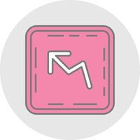 Trend Line Filled Light Circle Icon vector