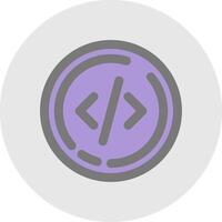 Code Line Filled Light Circle Icon vector