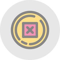 Delete Line Filled Light Circle Icon vector