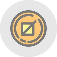 Crop Line Filled Light Circle Icon vector