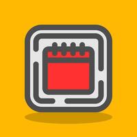 Calendar Filled Shadow Icon vector