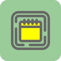 Calendar Filled Yellow Icon vector