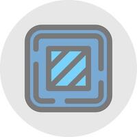 Square Line Filled Light Circle Icon vector