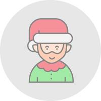 elfie línea lleno ligero circulo icono vector