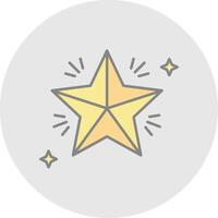 Star Line Filled Light Circle Icon vector