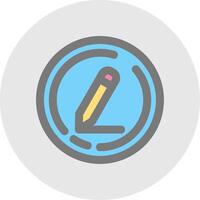 Edit Line Filled Light Circle Icon vector