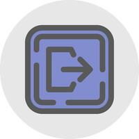 Logout Line Filled Light Circle Icon vector