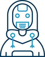 Robot Line Blue Two Color Icon vector