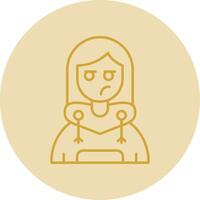 mentiroso línea amarillo circulo icono vector