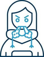 Angry Line Blue Two Color Icon vector