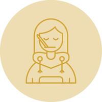 Sick Line Yellow Circle Icon vector