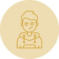 mentiroso línea amarillo circulo icono vector