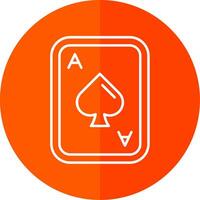 Spades Line Red Circle Icon vector