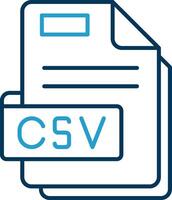 Csv Line Blue Two Color Icon vector