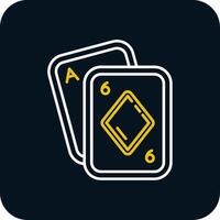 Poker Line Yellow White Icon vector