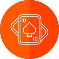 Spades Line Red Circle Icon vector