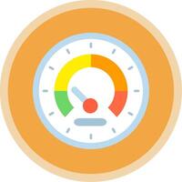 Speedometer Flat Multi Circle Icon vector