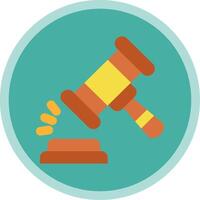 Gavel Flat Multi Circle Icon vector