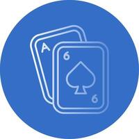 Poker Gradient Line Circle Icon vector