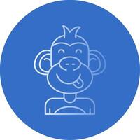 Tongue Gradient Line Circle Icon vector
